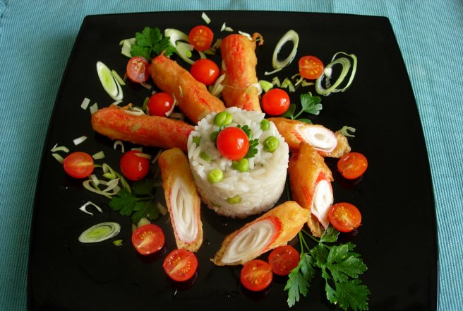 Surimi cu garnitura de orez