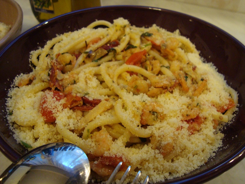 Maccheroni con gamberetti