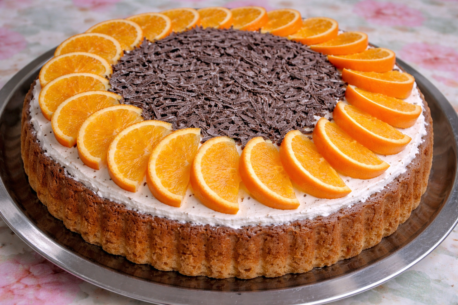 Tort cu crema de ciocolata si mandarine