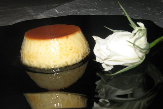 Rose petal flan