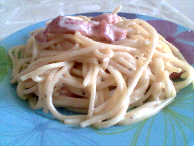 Spaghete carbonara, reţetă cu smantana