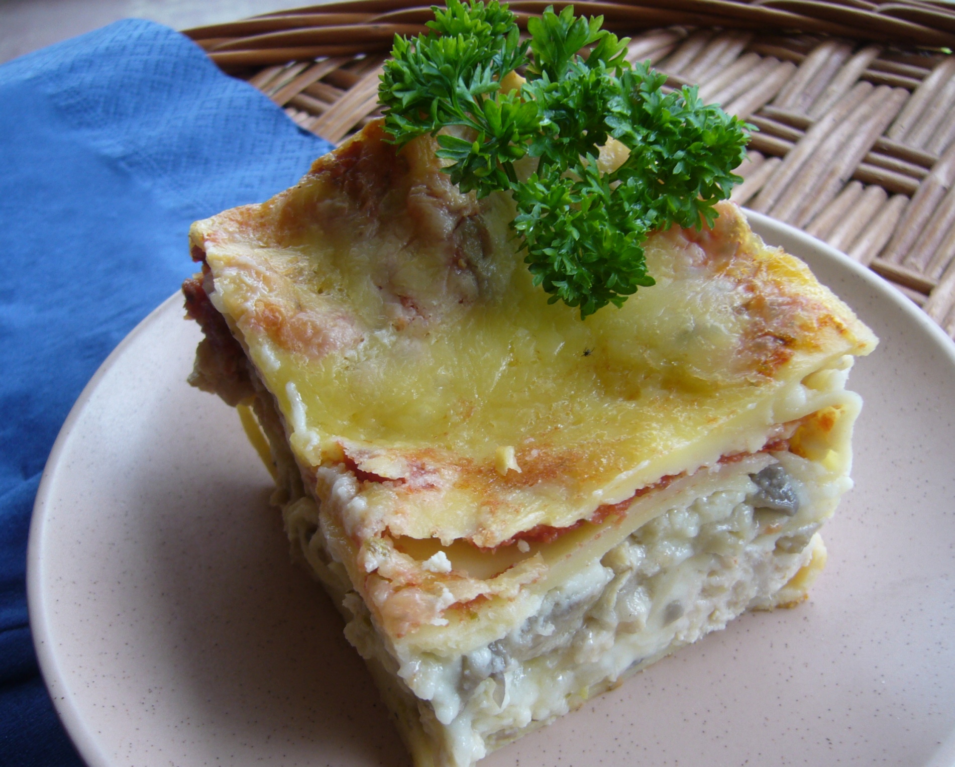 Lasagna cu piept de pui si ciuperci