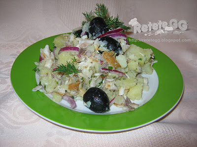 Salata de hering afumat