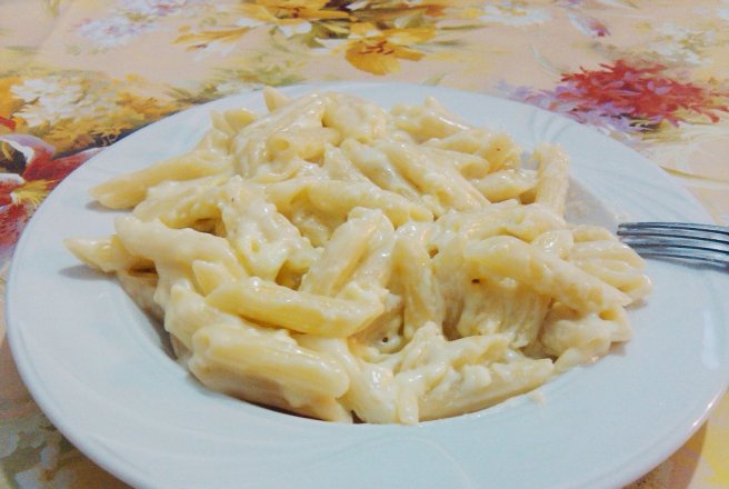 Penne cu branza si smantana cu doar 4 ingrediente