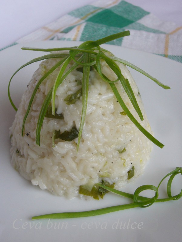 Risotto cu ceapa verde