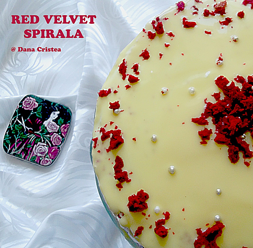 Tort Red Velvet Spirala cu crema ganache