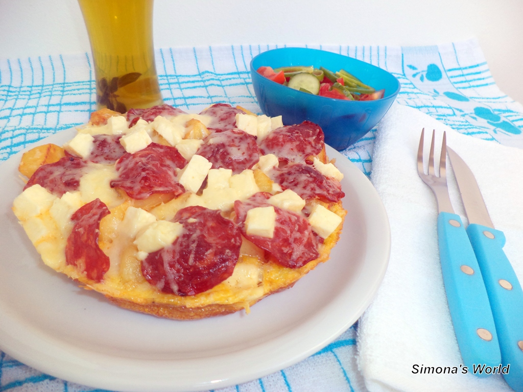 Fritatta cu chorizo si cartofi