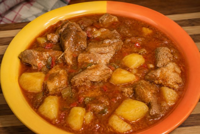 Gulas de cartofi cu carne de porc