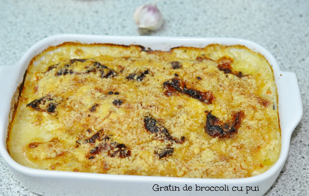 Gratin de broccoli cu pui