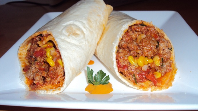 Burritos cu carne tocata