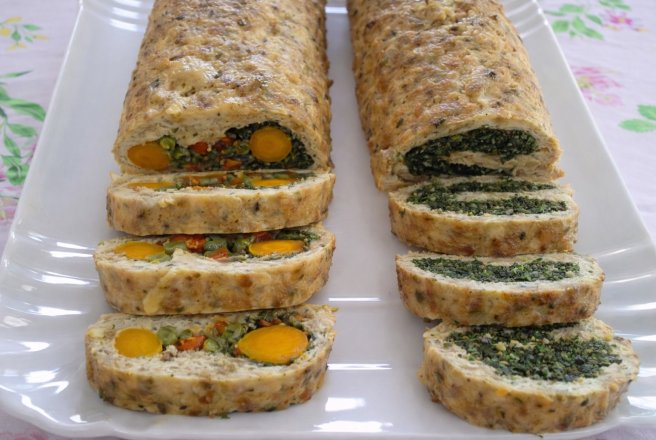 Rulada de carne tocata cu legume