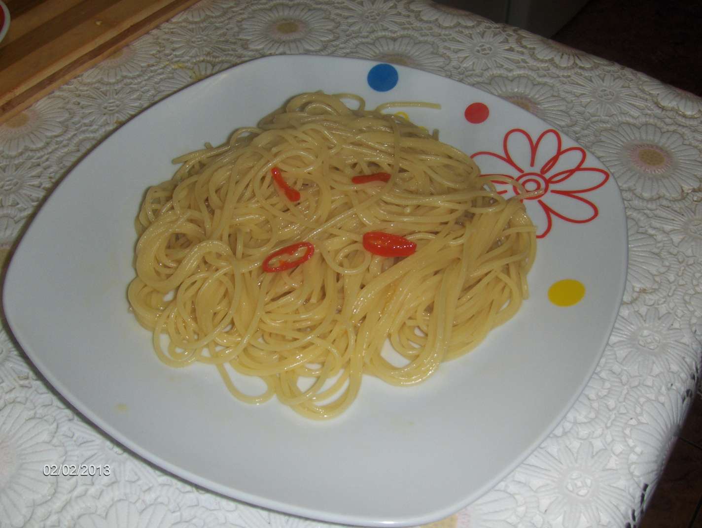 Spaghetti aglio olio e peperoncino