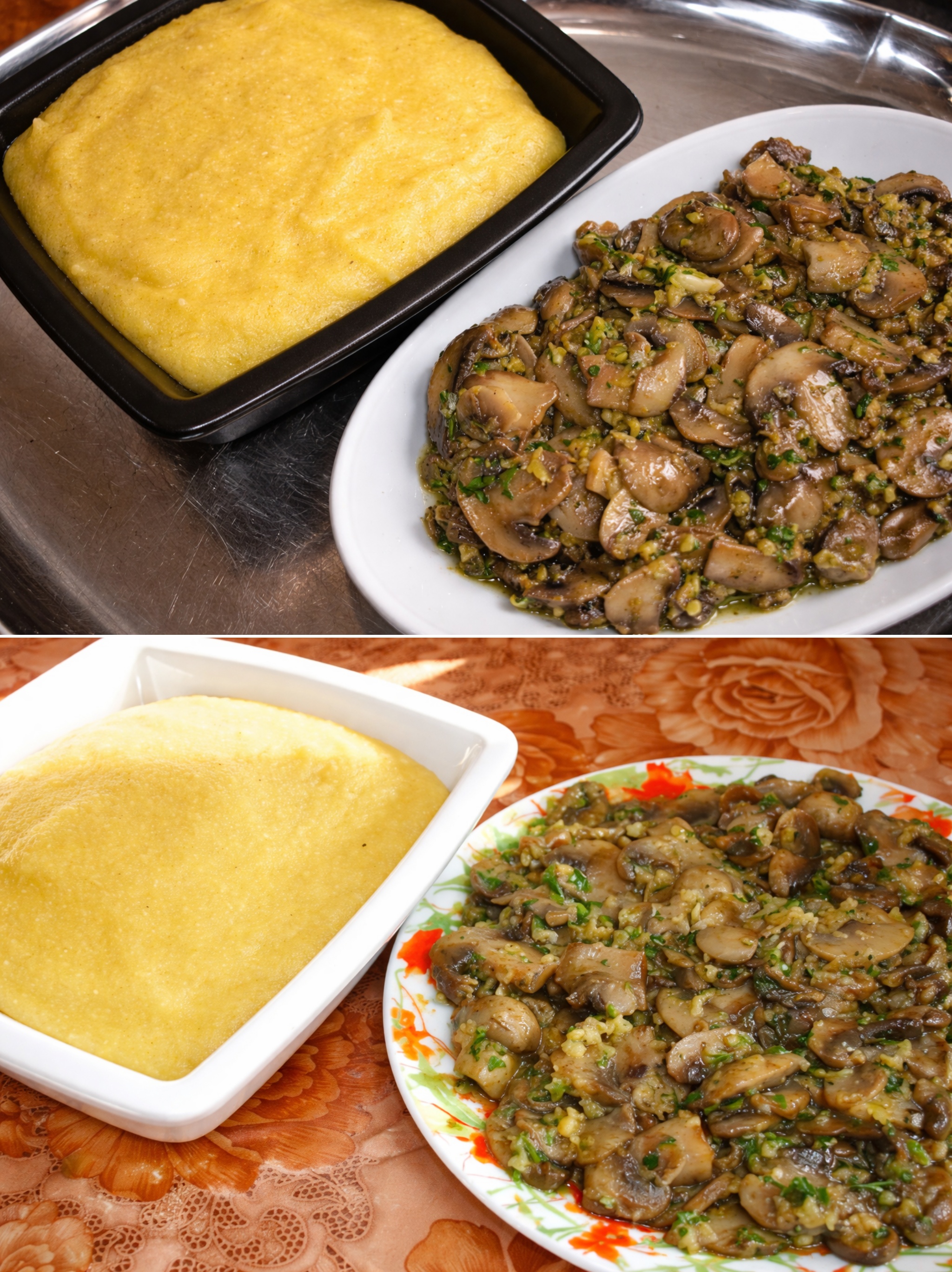 Ciuperci cu usturoi si mamaliguta