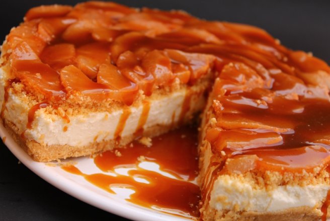 Deliciu cu mascarpone, pere si caramel