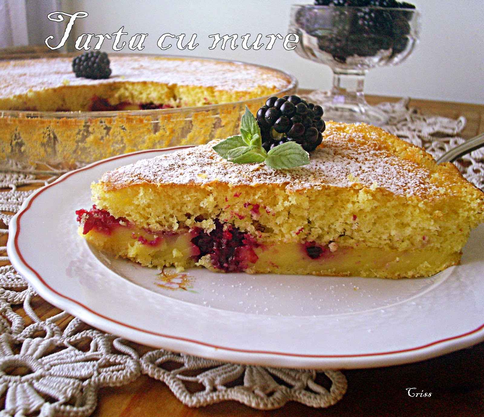 Tarta/clafoutis cu mure