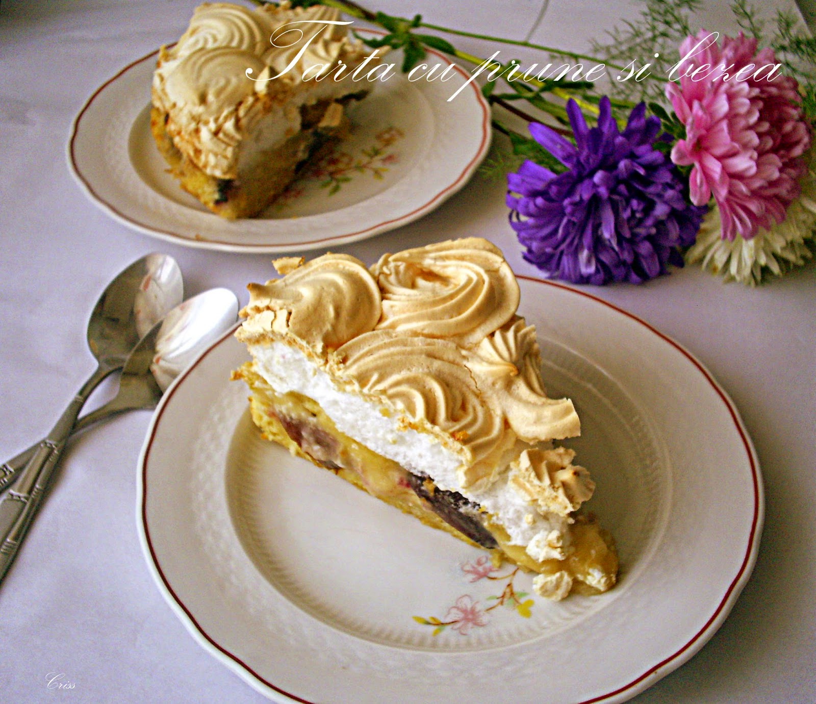 Tarta cu prune si bezea
