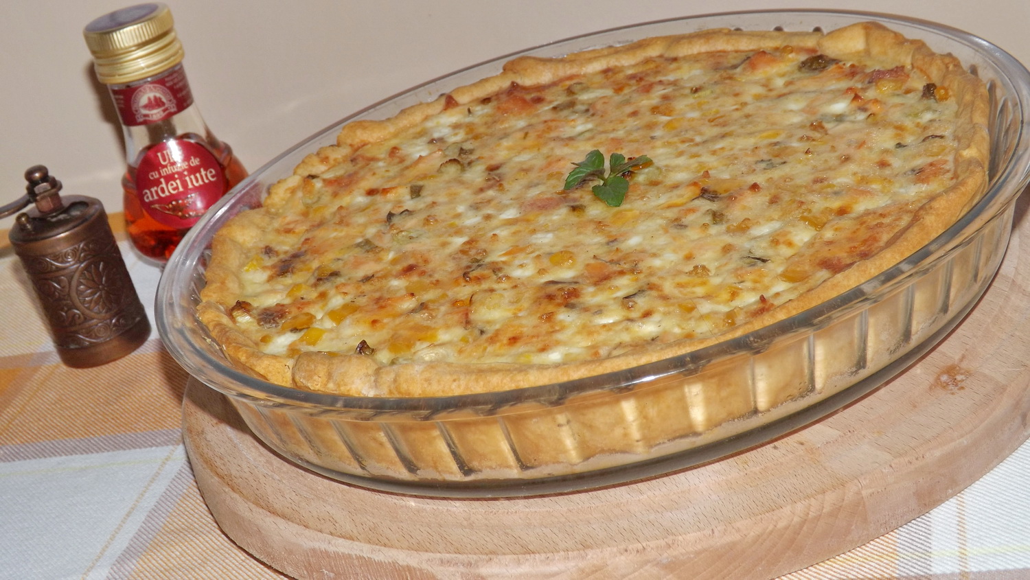 Quiche cu somon si porumb