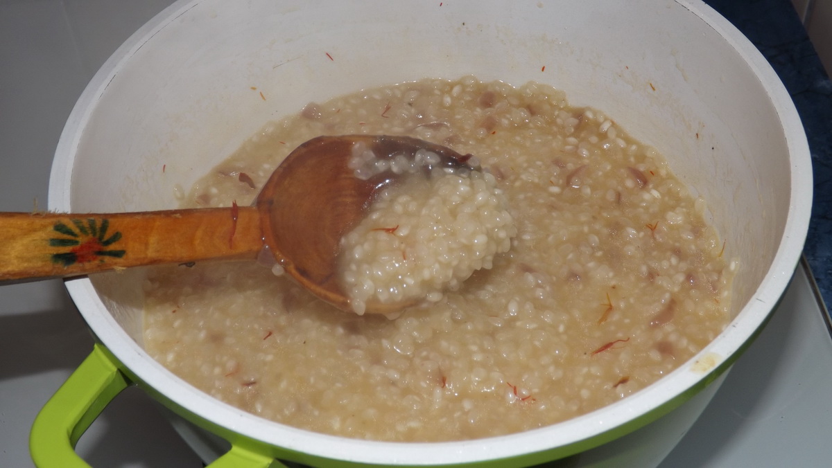 Risotto cremos cu sofran si baby spanac