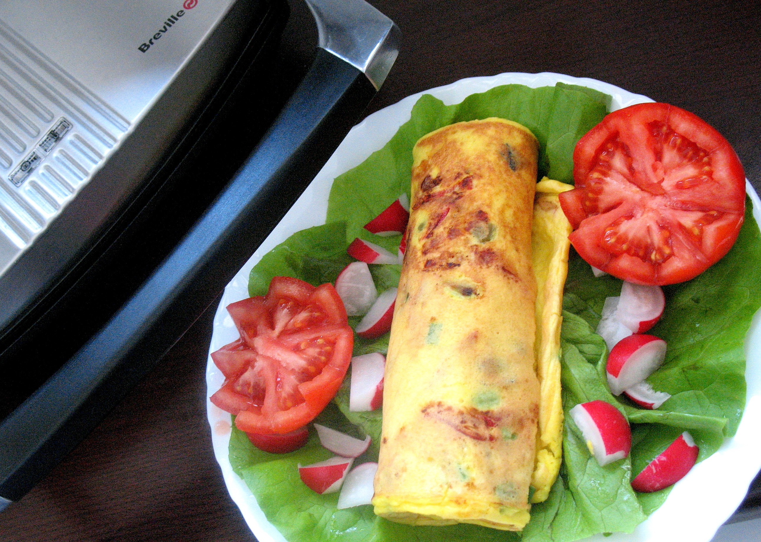 Omleta cu branza si legume la Panini Maker