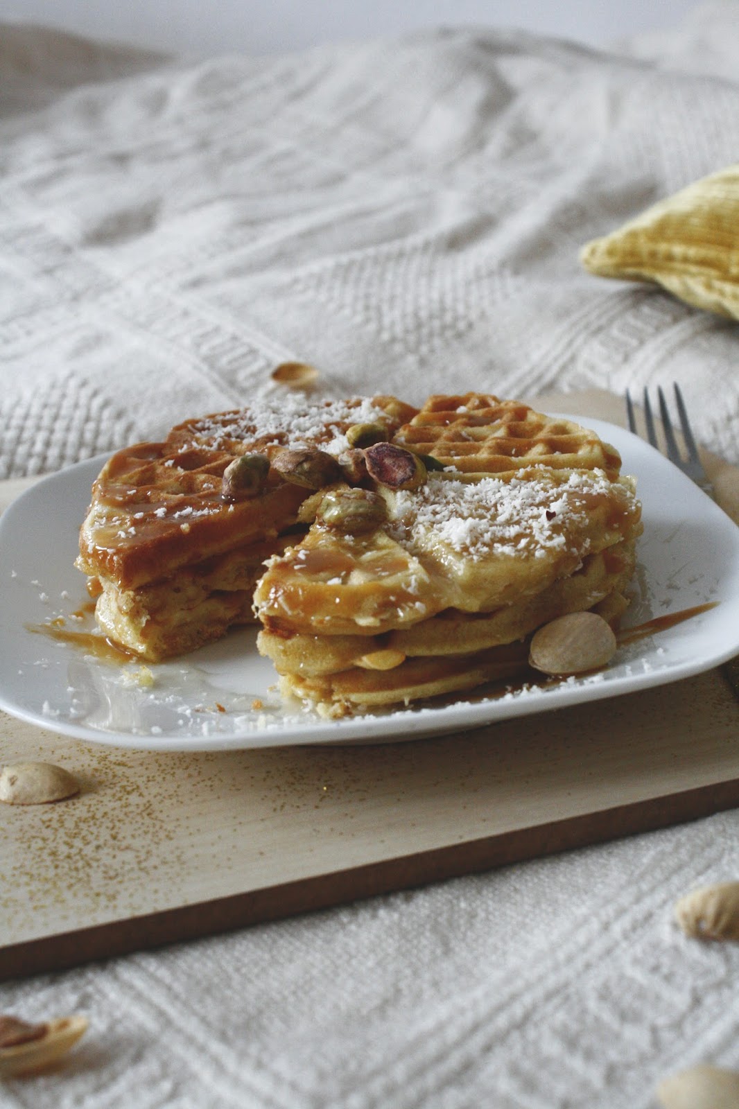 Waffle cu lapte de cocos si biscuiti