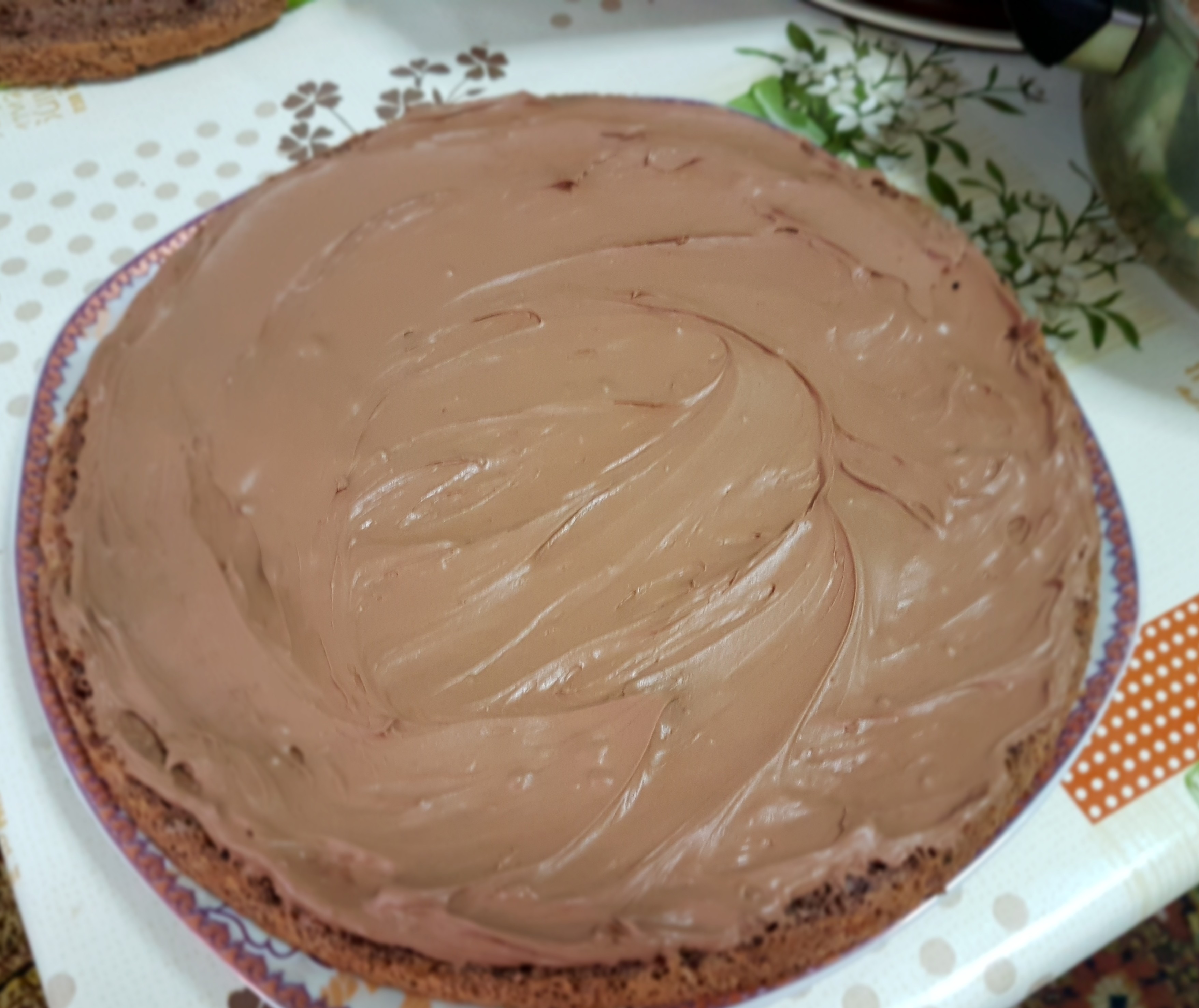 Desert tort cu crema de ciocolata si jeleu de fructe de padure