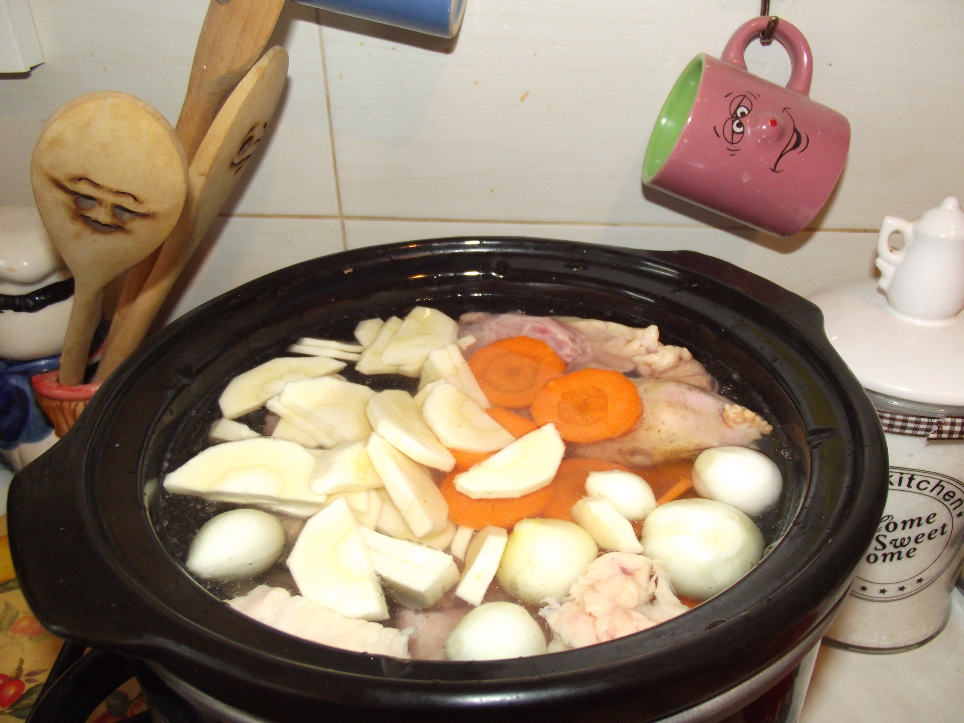 Supa Gogu-Pintenogu cu taitei de casa la slow cooker Crock-Pot