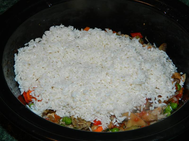 Pilaf cu pui si legume la slow cooker Crock-Pot