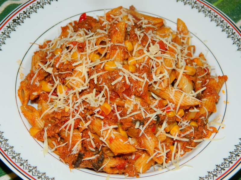 Paste integrale cu carne tocata