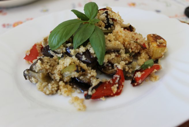 Salata de legume la cuptor cu cous-cous