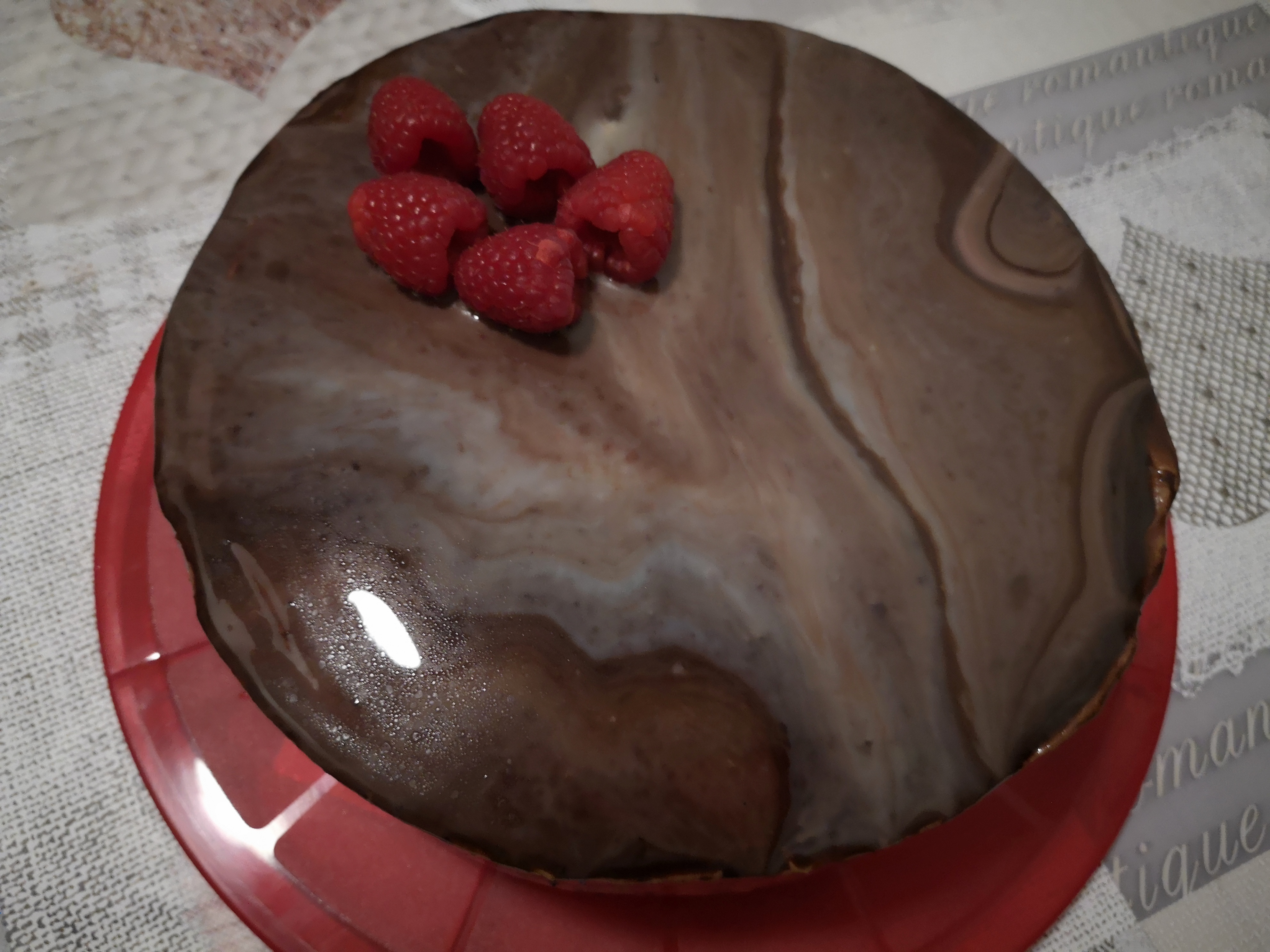 Desert tort de ciocolata si zmeura