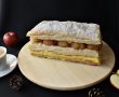 Desert Mille feuille cu crema de vanilie si mere coapte-8