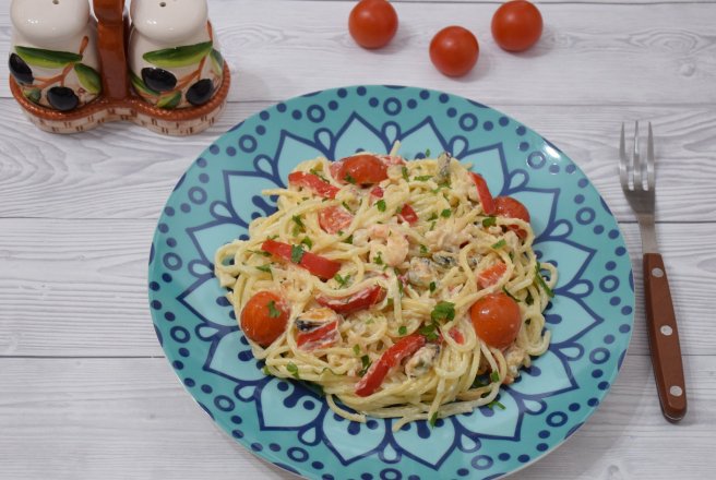 Paste cu fructe de mare si mascarpone