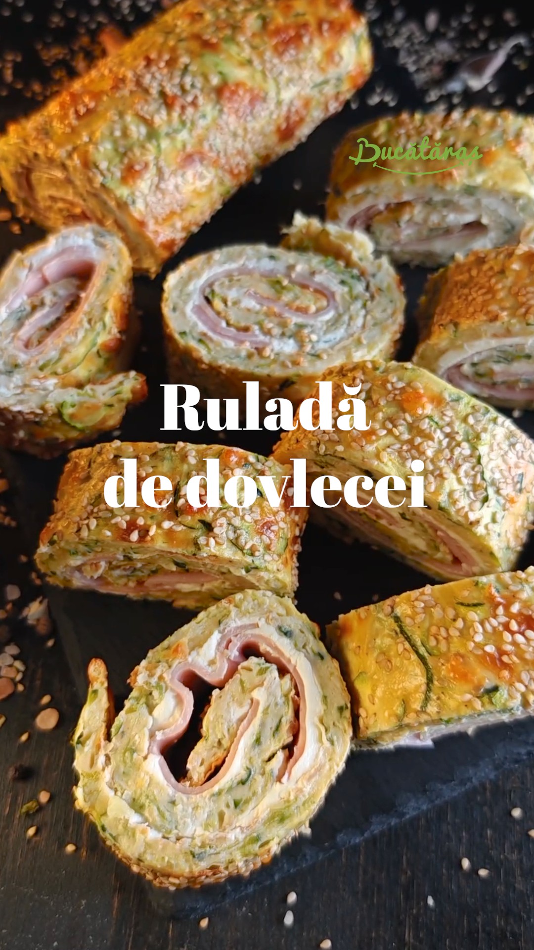 Ruladă de dovlecei cu cremă de brânză și șuncă - Aperitivul gustos de vară